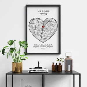 Póster Personalizado Estampado Boda Familia Amor A4 A3 A5 Enmarcado Regalo Aniversario - Imagen 1 de 18