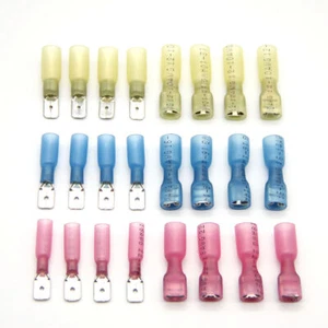 100Pcs Heat Shrink Female & Male Spade Crimp Wire Terminal Connector Waterproof - Picture 1 of 12