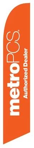Orange MetroPCS Authorized Dealer Feather Banner Swooper Flag - FLAG ONLY - - Picture 1 of 1