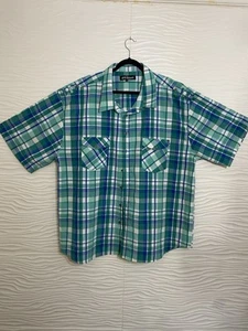 Old Skool Men’s Plaid Button-Up Shirt  Size 5X - Picture 1 of 3