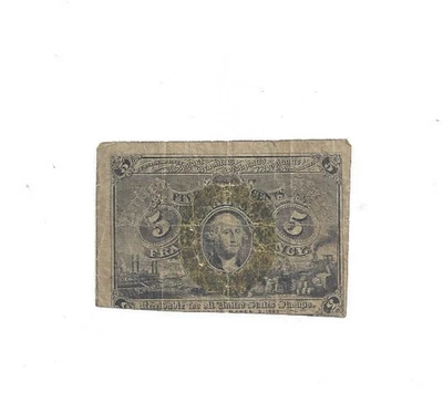 10-10-1863 FIVE Cents Fractional Postage Currency – Civil War Era - Image 1 of 2