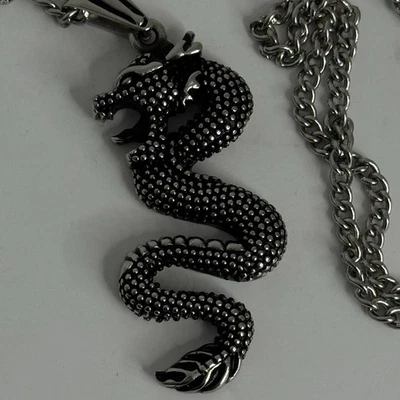 Stainless Steel Chinese Dragon Pendant Zodiac Men / Boys Foto 1 de 4