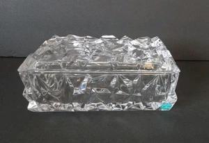 Tiffany & Co Rock Cut Crystal Rectangular Box With Lid Over 2.5 Lbs Chip On Lid - Picture 1 of 11