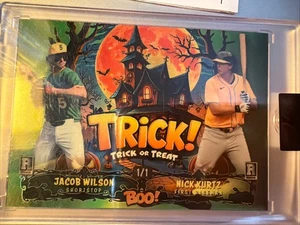 2025 Wildcard Haunted Hits Jacob Wilson/Nick Kurtz Boo 1/1 Green Lazer - Picture 1 of 2