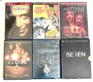 Scary, Cheesy, Horror Movies - Lot of 6  - Hannibal, Seven, Signs, Living Dead - Picture 1 of 8