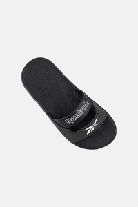 Reebok Kinder Jungen BRANDNEU Logo Slipper Schlappen, schwarz Größe 4 KOSTENLOSER VERSAND - Bild 1 von 4