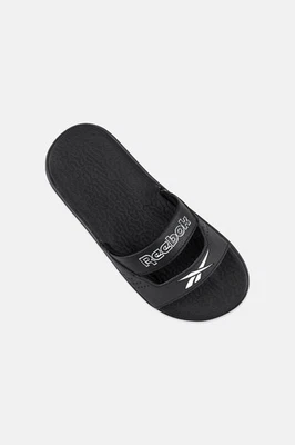 Slides Reebok Kids Boy NOVO EM FOLHA Logo Slip On, Preto TAMANHO 5 FRETE GRÁTIS - Imagem 1 de 4