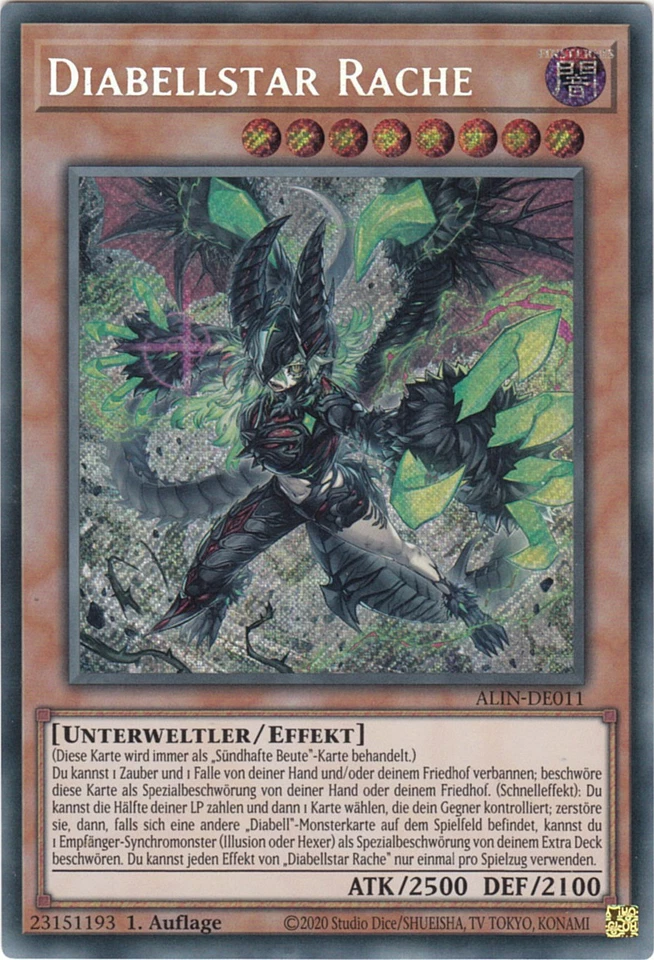 YU-GI-OH, DIABELLSTAR RACHE, SCR, ALIN-DE011, 1. Auflage, TOP - Bild 1 von 1