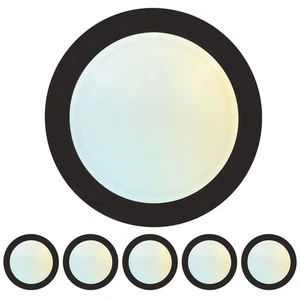 Luxrite 6 Inch LED Disk Lights 5CCT 2700K-5000K 1000LM Damp Rated Black 6-Pack - Picture 1 of 7