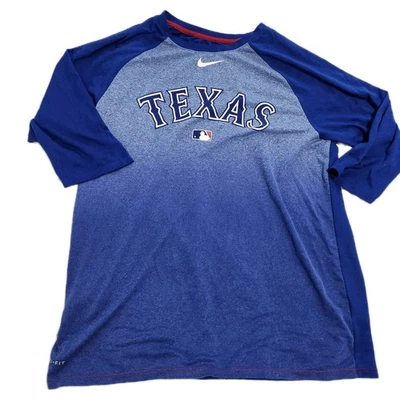 Camiseta Nike de los Texas Rangers para hombre manga 3/4 Dri-Fit XL rendimiento raglán  Foto 1 de 4