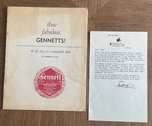 Vintage Those Fabulous GENNETTS Life Story of Remarkable Label -Signed Letter!!! - Picture 1 of 4