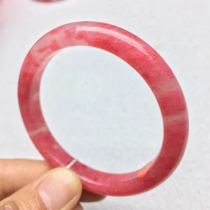 56 mm natürlicher hübscher auffälliger Rhodonit Quarz Kristall Armreif Armband Handarbeit - Bild 1 von 1