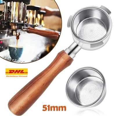 PROFI 51MM Kaffee Bodenloser SiebträGer Für DeLonghi Dedica EC680/EC685 - Bild 1 von 4