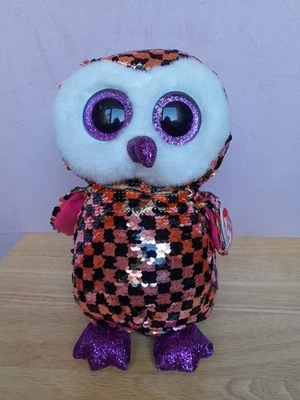 *NEW* Ty Flipables Checks The 9-Inch Sequinned Owl Plush - Image 1 of 4