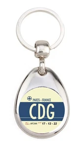 CDG-Charles de Gaulle Airport Paris France - Porte clé en métal image 25mm - Imagen 1 de 4
