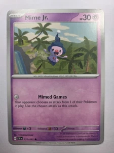 Mime Jr. - 031/091 SV: Paldean Fates Common Normal NM Pokemon Tcg - Picture 1 of 2