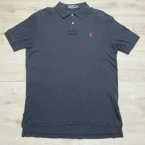 Polo Ralph Lauren Polo Shirt Mens Medium Black Short Sleeve Embroidered Red Pony - Picture 1 of 14