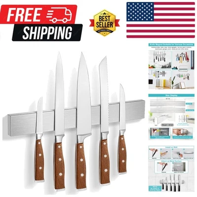 Easy-Clean 10-Inch Knife Magnetic Holder: Stylish & Functional Kitchen Accessory - Image 1 of 4