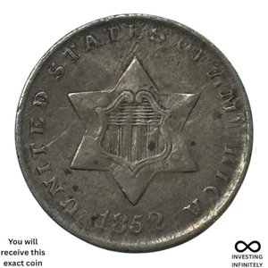 1852 3 Cent Silver X-1416 - Picture 1 of 3