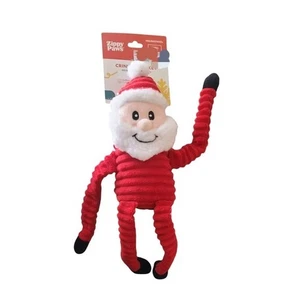 Zippy Paws Holiday Crinkle Squeaker Dog Toy Santa Claus Red Corduroy - Picture 1 of 1