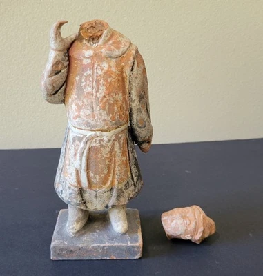 Figura de terracota estilo dinastía Ming china de colección, 9,5" - cabeza separada Foto 1 de 4