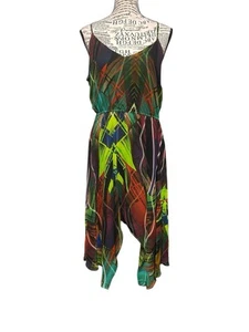 Jennie & Marlis Sleeveless Layered Metallic Electric VNeck Sz M Fairy Whimsigoth - Picture 1 of 8