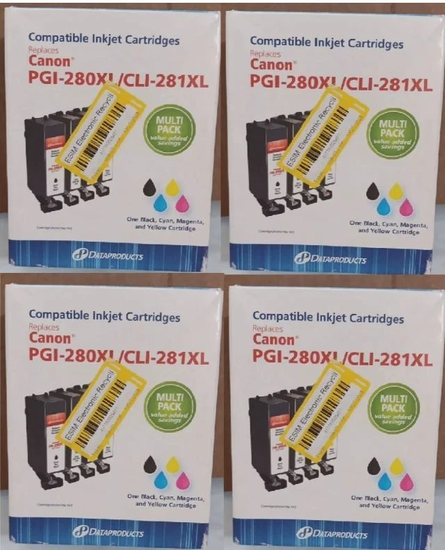 4 DATAPRODUCTS CANON COMPATIBLE INKJET CARTRIDGE PGI-280XL/CLI-281XL MULTI PACK - Image 1 of 1