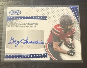 2025 Sage Aspire Football Blue Foil Auto Gage Larvadain #ASP-GL Cleveland Browns - Picture 1 of 2