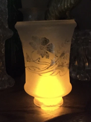 Antique Light Shade Frosted Glass Gas Kerosene DIY FarmHouse Chic Decor Candle Cover