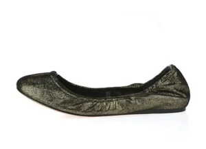 VERA WANG black / gold leather ballet flats shoes sz. 8.5 M EXCELLENT! - Picture 1 of 6