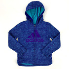 Adidas Girls Zip Front Hoodie Fleece Lined Size 6 Blue Purple Sweatshirt