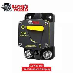 50 Amp 12-48V DC Circuit Breaker Heavy Duty Cars/Amps/Boats/Solar/Inverter/RV - Picture 1 of 7