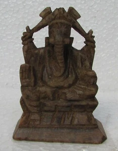 Antigua estatua artesanal vintage del dios Ganesha de piedra coleccionable - Imagen 1 de 7