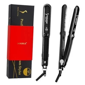 2.0 Upgraded Steam Straighteners for 1 Inch Black Steam Straightener Flat Iron - Picture 1 of 7