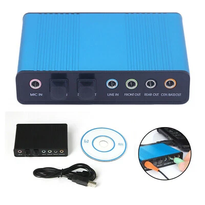 Optical External 6 Channel 5.1 Audio Output Adapter Sound Card USB SPDIF for PC - Image 1 of 4