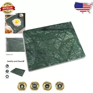 Versatile 16x12 Green Marble Cutting Board - Ideal for Cheese, Dough & Chocolate - Picture 1 of 10