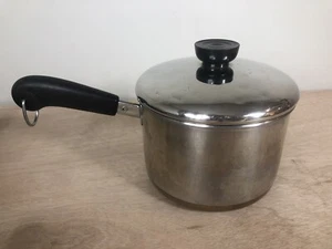 Sartén de salsa para olla Revere Ware 2 QT con tapa - Parte inferior de cobre 1801 vintage - Imagen 1 de 5