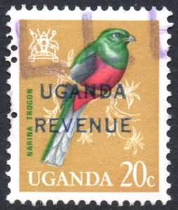 Uganda Revenue 1965 20c Vogel, Barfuß 167, gebraucht - Bild 1 von 1