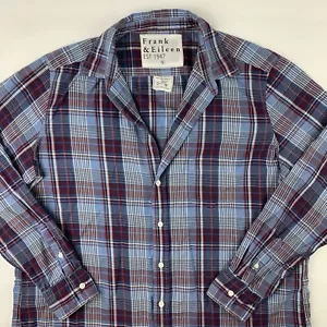 Camisa Frank & Eileen para mujer pequeña a cuadros con botones algodón ligero EILEEN - Imagen 1 de 8