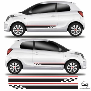 Kit de calcomanías a rayas laterales de carreras para pegatinas de vinilo gráficas para Citroen C1 - Imagen 1 de 2