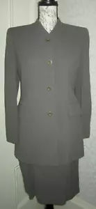 Vtg Joan & David khaki green virgin wool skirt suit, ladies' size 6 - Picture 1 of 15