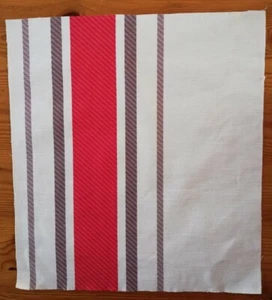 Fabric Remnant Red & Beige Stripes 40x44cm 100% Cotton Ashley Wilde Tarai Coral - Picture 1 of 1