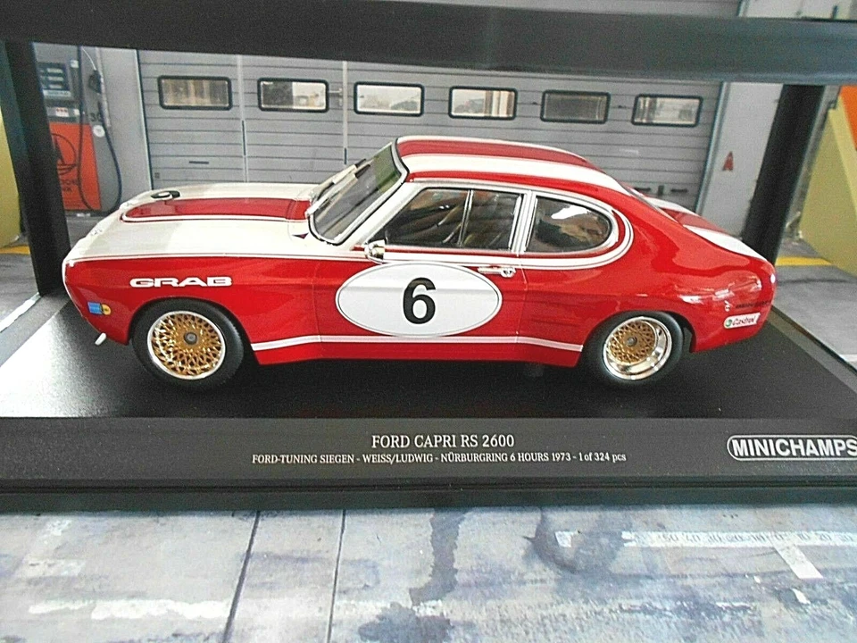 FORD Capri 1 RS 2600 RS2600 #6 Köln Grab Ludwig 1973 Nürburgring Minichamps 1:18 - Bild 1 von 2