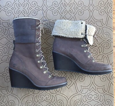 Botas Timberland para mujer talla 10 Earthkeepers Meridien cuña marrón tobillo/media pantorrilla Foto 1 de 4