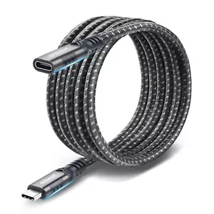 100W USB C Extension Cable 2M/6.6FT, Fast Charge Type C Male to Female PD 10Gbps - Picture 1 of 6