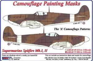AML Models 1/72 CAMOUFLAGE PAINT MASK SUPERMARINE SPITFIRE Mk.I Mk.II A Pattern - Bild 1 von 3