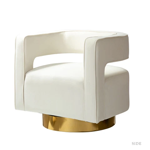 Karat Home Blanca Swivel Barrel Chair - Ivory  MSRP $699 Cover