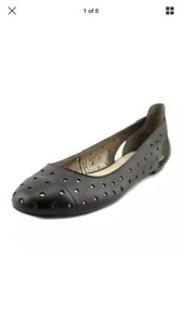 Nine West Marie 7,5 schwarz Zinn Leder flache Ballerinas Slipper bequem zu Fuß - Bild 1 von 6
