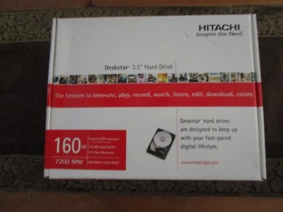 Hitachi 160GB 7200 RPM 3.5" Internal Deskstar SATA Hard Drive -New Retail Sealed - Image 1 of 4
