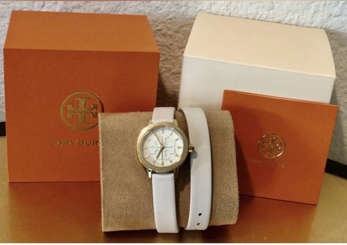 Orologio da donna nuovo con etichette TBW2002 TORY BURCH Gigi cassa dorata doppio avvolgimento